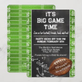 Invitation Football Party Big Game Bowl (Devant / Derrière)