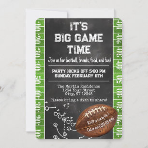 Invitation Football Party Big Game Bowl