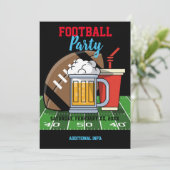 Invitation Football Party Black (Debout devant)