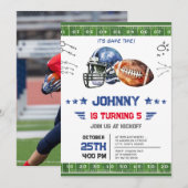 Invitation Football personnel Anniversaire (Devant / Derrière)