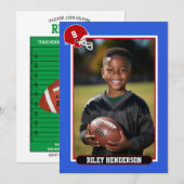 Invitation Football Photo fête d'anniversaire (Devant / Derrière)