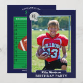 Invitation Football Photo Trading Card Anniversaire Invitatio (Devant / Derrière)