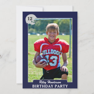 Invitation Football Photo Trading Card Anniversaire Invitatio
