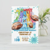 Invitation Football Piscine de toboggan fête d'anniversaire (Debout devant)