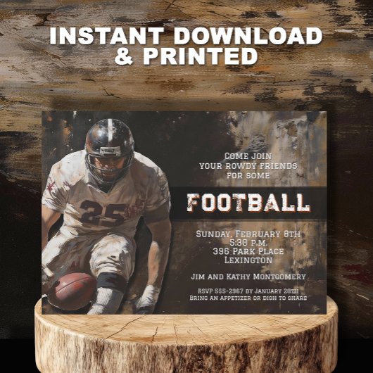 Invitation Football Player Game Day Party