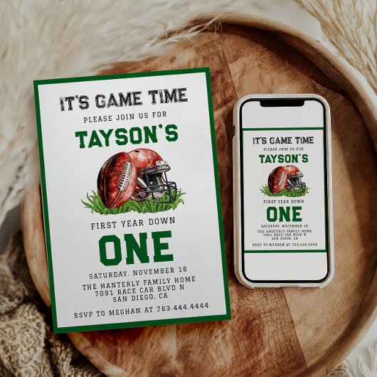 Invitation Football première année bas 1er anniversaire