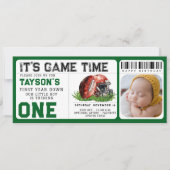 Invitation Football première année bas 1er anniversaire Bille (Devant)