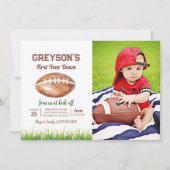 Invitation Football première année bas 1er anniversaire fête (Devant)