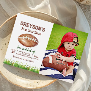 Invitation Football première année bas 1er anniversaire fête