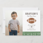 Invitation Football première année bas 1er anniversaire photo (Devant)