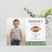 Invitation Football première année bas 1er anniversaire photo (Debout devant)