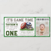 Invitation Football première année bas 1er anniversaire Photo (Devant)