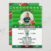 Invitation Football première année bas 1er premier anniversai (Devant / Derrière)