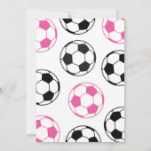 Invitation Football rose et noir Anniversaire (Dos)