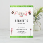 Invitation Football Rouge Anniversaire Première année en bas (Debout devant)