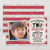 Invitation Football Rustic Red (Devant / Derrière)