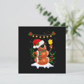 Invitation Football Snowman Santa Hat Joyeux Noël (Debout devant)