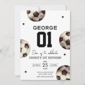 Invitation Football soccer garçon Anniversaire (Devant)