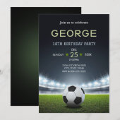 Invitation Football soccer garçon Anniversaire (Devant / Derrière)