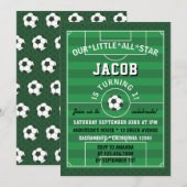 Invitation Football Sport 1er anniversaire (Devant / Derrière)