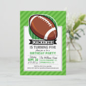 Invitation Football sur les rayures vertes (Debout devant)