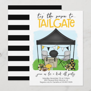 Invitation Football Tailgate Black Gold Changement à n'import