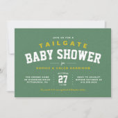 Invitation Football tailgate fun jaune baby shower (Devant)