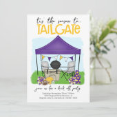 Invitation Football Tailgate Purple Gold change à N'IMPORTE Q (Debout devant)