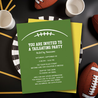 Invitation Football Tailging Party - vert jaune