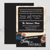Invitation Football Thanksgiving Dinner Turkey October Party (Devant / Derrière)