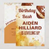 Invitation Football Thème Anniversaire (Devant / Derrière)