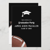 Invitation Football Thème Graduation Party (Devant / Derrière)
