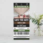 Invitation Football Ticket Sport Thème Unique Enregistrer La (Debout devant)