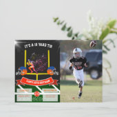 Invitation Football Touch Down Photo Anniversaire de l'enfant (Debout devant)
