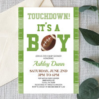 Football Touchdown C'est un Baby shower vert garço