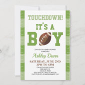 Invitation Football Touchdown C'est un Baby shower vert garço (Devant)