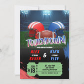 Invitation Football Touchdown Jeu Heure Jour d'anniversaire c (Devant)