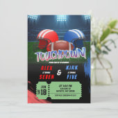 Invitation Football Touchdown Jeu Heure Jour d'anniversaire c (Debout devant)