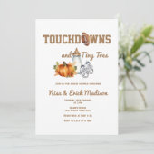 Invitation Football Touchdown Minuscule orteils Baby shower d (Debout devant)