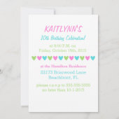 Invitation Football Tri-Pastel Couleur Avec Tuile Aqua (Dos)