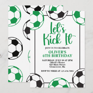 Invitation Football Vert et Noir Anniversaire