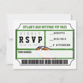Invitation Football VIP REPONSE CARD Bar Bat mitzvah Invitati (Devant)