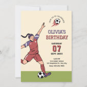 Invitation Footballeuse (Devant)