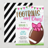 Invitation Footballs and Bows Party Invite (Devant / Derrière)