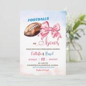Invitation Footballs ou Bows Révélation de genre (Debout devant)