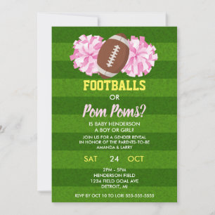 Invitation Footballs ou Pom Poms Révélation de genre