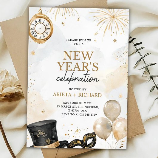 Invitation for a new year celebrations kaart