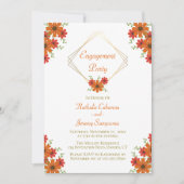 Invitation Foral Engagement Party Orange Fall Country Automne (Devant)