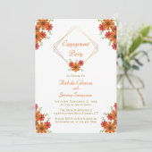 Invitation Foral Engagement Party Orange Fall Country Automne (Debout devant)