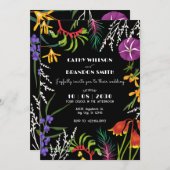 Invitation Forceau noir tropical mariage naturel (Devant / Derrière)
